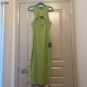 Lulus lime green chest cutout fitted dress